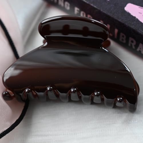 Handmade Celluloid Acetate French Design Barrettes Tortoise Shell Claws Hair Claw Luxury Fashion Accessories Hair Clip for Women (chocolate) - color: chocolate