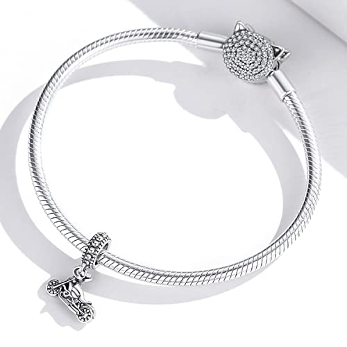 Animal Charms for Bracelets 925 Sterling Silver Bead Charms Bee Butterfly Fox Charm Fits Bracelets and Necklaces Cute Charms for Women - color: Motorcycle