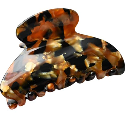 Handmade Celluloid Acetate French Design Barrettes Tortoise Shell Claws Hair Claw Luxury Fashion Accessories Hair Clip for Women (black gold) - color: black gold