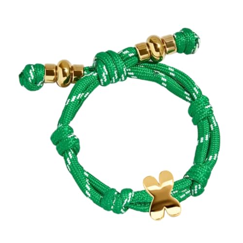 VLINRAS Bubble Initial Bracelet for Women Men, Green & Blue Knotty Puffy Letter Bracelets Gifts for Mom Dad Friends - color: Green- X