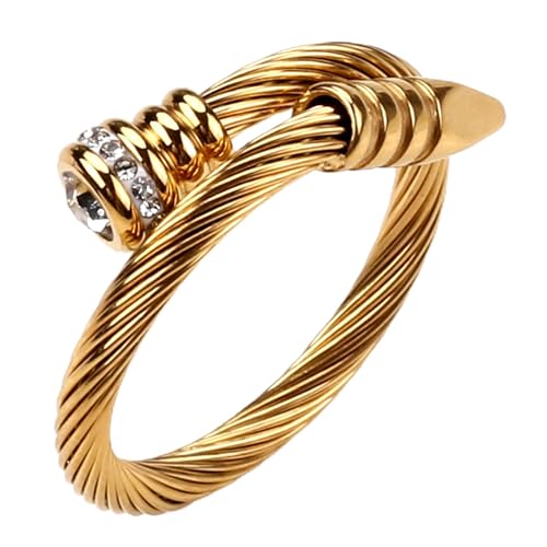 Dorriss Ring for Women Adjustable Cable Nail Rings Open Stackable Jewelry - color: A-Gold