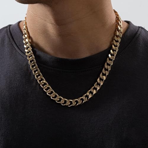 Chunky Chain Necklace for Women Men Bold Gold Statement Jewelry Trendy Layered Accessory - color: B-Chunky gold Necklace