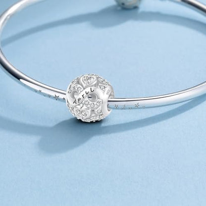 HappyStar 925 Sterling Silver Birthstone Charms fits Charms Bracelets for Woman，with 5A Cubic Zirconia Dangle Pendant Bead,Happy Birthday Charms for Bracelet and Necklace - color: C4 Infinity Symbol April Birthstones