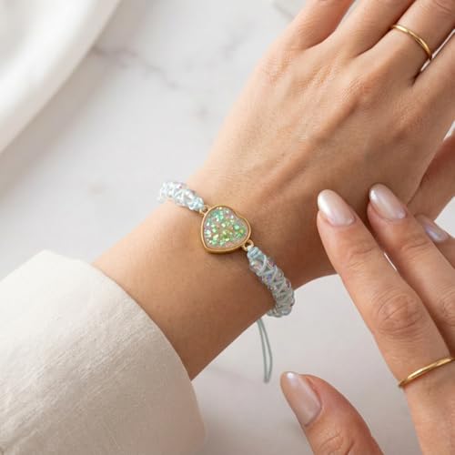 YGLINE Stone Bead Yoga Meditation Bracelet Healing Crystal Double Layer Natural Gemstone Beaded Relax Anxiety Bracelets for Women Men - color: white