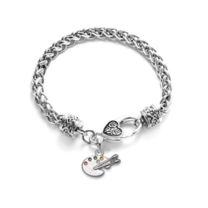 Silver Customized Charm Bracelet with Cubic Zirconia Jewelry - style: Artist's Palette