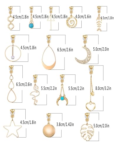 15 Pairs Gold Clip on Earrings for Women Fashion,Lightweight Fake Earrings Set - style: Style G