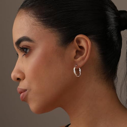 LeCalla 925 Sterling Silver Hoop Earrings | Lightweight Click-Top Gold Plated Anchor Infinity Earrings for Women - color: Infinity Twisted Two-Tone