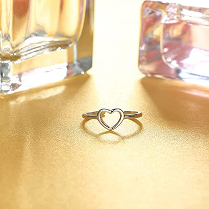 MILACOLATO Toe Rings for Women 925 Sterling Silver Adjustable Toe Ring | Adjustable Open Band Toe Rings, Hypoallergenic Ring for Sensitive Skin, Non Tarnished Waterproof Summer Beach Foot Jewelry - color: Heart