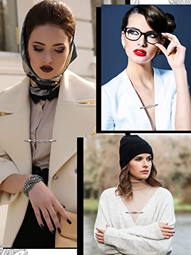 Hicarer 6 Pieces Vintage Shirt Dress Cardigan Clip, Waist Clip for Women, Sweater Shawl Brooch Jacket for Clothing - style: Elegant Style