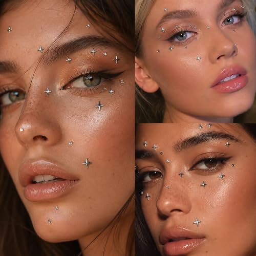 Fake Eyebrow Ring Fake Lip Labret Studs Replacement Balls Spike with 100pcs Sticker Non-Piercing Body Jewelry Fake Skin Piercing - color: Style A