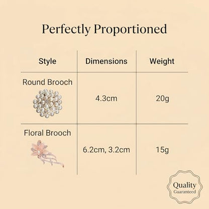 QCWN Large Flower Brooches and Pins for Women Vintage Rhinestone Sunflower Brooch Costume Jewelry Lapel Hat Pins for Wedding Dresses Bouquet Gifts - style: 4Pcs Rose Gold Tone