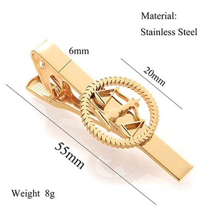 TINGKU Attorney Lawyer Cufflinks and Tie Clip for Men Gifts Scales of Justice Cuff links Tie Clasp Father in Law Enforcement Suit Shirt Jewelry - style: Tie Clip Gold