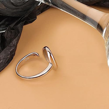 925 Sterling Silver Rings Handmade Rings Adjustable Open Teardrop Rings Waterdrop Ring for Women - color: Color 6