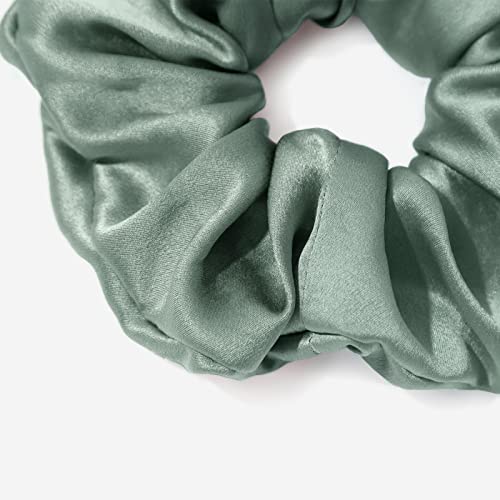LILYSILK Silk Hair Scrunchies for Frizz & Breakage Prevention 100% Mulberry Silk Hair Ties No Damage Elastic Silk Ponytail Holders, 1Pc, Avocado Green - color: Avocado Green