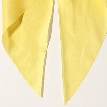 Pack of 2 Knotted Bow Hair Scrunchies Elastic Hair Scarf Hair Ties Bands Satin Hair Ribbon Scrunchy Ponytail Holder for Women and Girls, Hair Scarf Scrunchies,Hair Accessories(Yellow) - color: Yellow