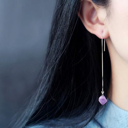 20Pcs Natural Irregular Amethyst Rock Stone Pendants Healing Crystal Chakra Gemstone Charms for Jewelry Making Hole: 4x4mm - color: 2-Purple Amethyst-Nugget