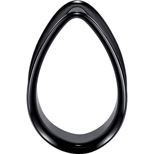 Gauges Ears Plugs and Tunnels Double Flared Earrings Upgrade Tear Drop Piercing 1 Pair Gift Packing Stretchers 0g to 1 Inch. - color: Black, size: 3/4"(19mm)