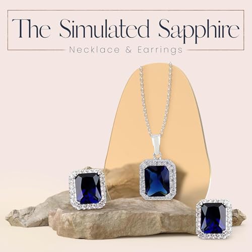 Jewelry Sets for Women Costume Jewelry Sets Wedding Jewelry Set with Necklace and Earring for Bride Bridesmaid Jewelry - color: Blue