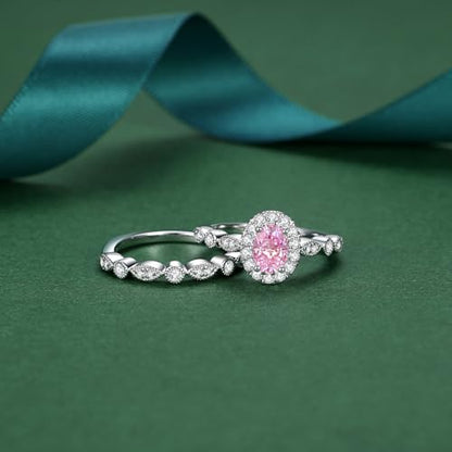 Moissanite Wedding Ring Set for Women D Color VVS1 Moissanite Engagement Rings 925 Sterling Silver Palladium and Rhodium Plated Promise Ring with Certificate - color: 1.55CTTW(1CT Center)