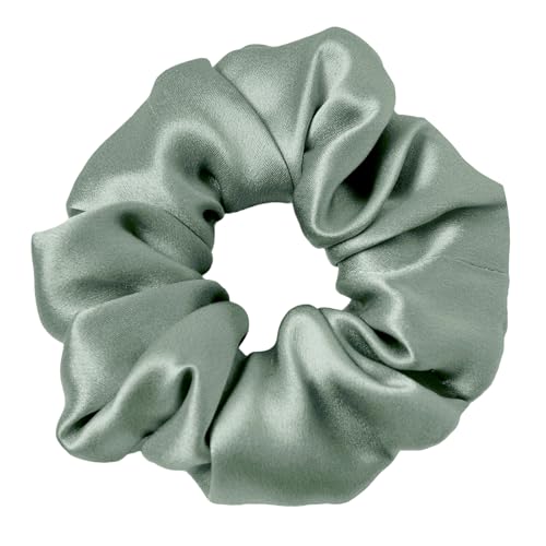 LILYSILK Silk Hair Scrunchies for Frizz & Breakage Prevention 100% Mulberry Silk Hair Ties No Damage Elastic Silk Ponytail Holders, 1Pc, Avocado Green - color: Avocado Green