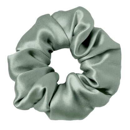 LILYSILK Silk Hair Scrunchies for Frizz & Breakage Prevention 100% Mulberry Silk Hair Ties No Damage Elastic Silk Ponytail Holders, 1Pc, Avocado Green - color: Avocado Green