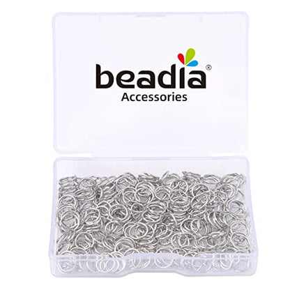 BEADIA Platinum Plated Jump Rings Non Tarnish 7mm 300pcs for Jewelry Making Findings - color: Platinum, size: 0.7x7mm