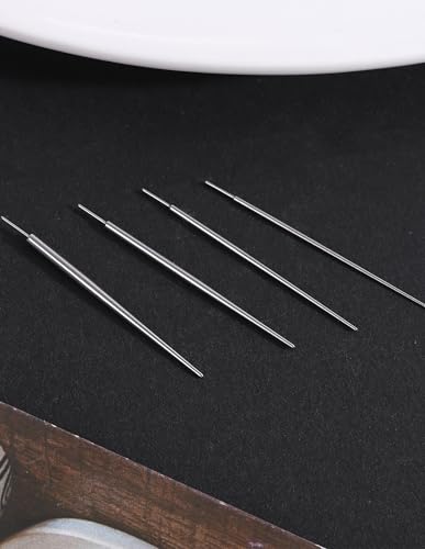 4Pcs Stainless Steel Piercing Taper Insertion Pins 14G 16G 18G 20G Internal/External Threaded Push In Threadless for Lip Nose Ear Navel Eyebrow Nipple Tongue Body Piercing Kit Assistant Tool - color: Threadless-14G/16G/18G/20G