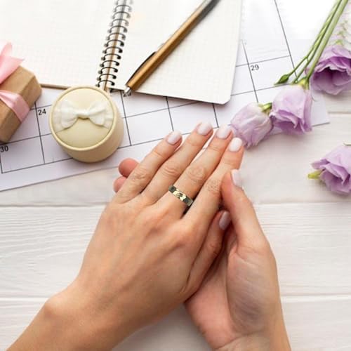 SX.man&sog Tungsten Carbide Rings for Men or Women,Stereoscopic Polygon Wedding Band for Men and Women Exchanging to Witness Each other's Loyal Love - color: Gold & Hammered - 6mm