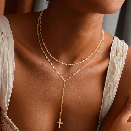 CHESKY Long Necklace for Women, 14k Gold Plated/Streling Silver Lariat Y Necklaces - style: y necklace 15