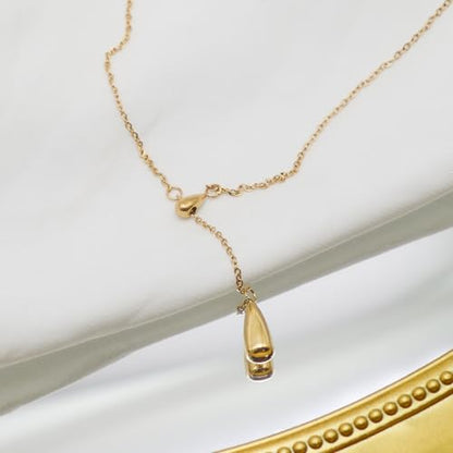 Lariat Gold Necklace for Women, Dainty Long Necklace Gold/Silver Plated Y-Shaped Pendant Necklace, Trendy Drop Necklaces Simple Gold Jewelry Gifts For Women - style: Waterdrop-Gold