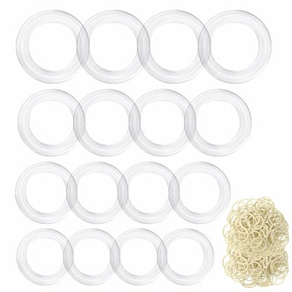 Clothing Cinch Clips - Invisible Clothing Accessory for Cinch Shirts, Dresses, Skirts and Scarves, Changing The Shape and Style of Your Clothes, Set Includes 12 Rings (4 Sizes) + 50 Rubber Bands