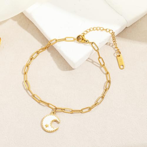 Swyabi 10 PCS Gold Plated Paperclip Bracelet Chains Bulk for Jewelry Making | 18K Stainless Steel, with Extender, No Fade, No Rust, Adjustable, for Men Women DIY, 6.5 Inch - color: 3x7.5mm Gold