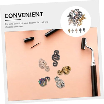 Healifty 50pcs Dreadlock Accessories Metal Hair Jewelry for Braids Spiral Coil Clips for Women African Dread Braid Holder Hair Decoration Set