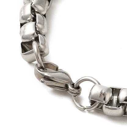2set Stainless Steel Heart Pendant Necklaces Bracelets Sets for Women Stainless Steel Box Chain Jewelry for Gift, Necklaces: 21.06 inch(535mm) long, Bracelets: 8.94 inch(227mm) long - color: Stainless Steel Color