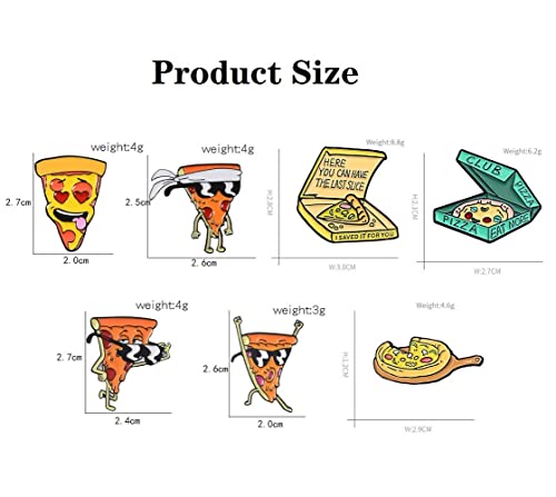 Cute Enamel Pin Set Lapel Pins Brooches Cartoon Brooch Badge Pins for Clothes Bags Backpack for Women - color: Cute Pizza