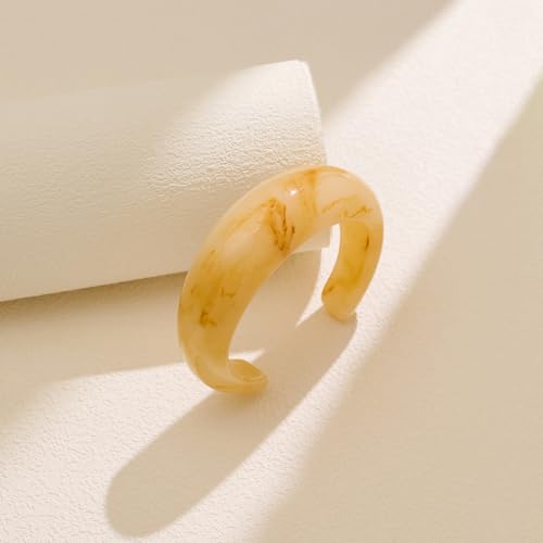 Chunky Acrylic Bangles Bracelets For Women Geometric Acrylic Resin Acetate Mottled Wide Bangle Bracelet Statement Colorful Bangles for Party - color: Cuff Bracelet-Acetate Mottled