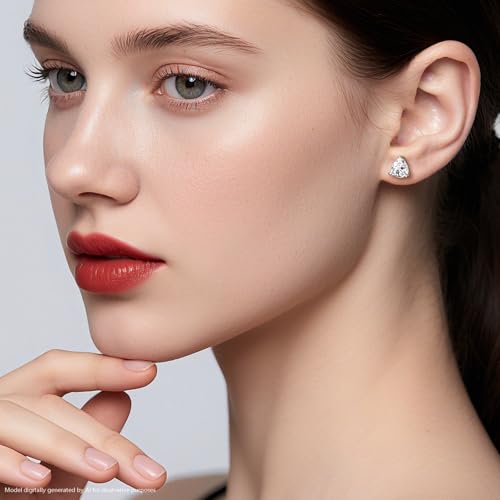 Brilliant Heart-cut/Oval-cut/Trillion-cut/Cushion-cut/Emerald-cut/Marquise-cut Stud, 925 Sterling Silver Cubic Zirconia Stud Earrings for Women Men - style: K-Triangle cut-silver