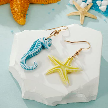 RUOFFETA Shell Starfish Necklace Bracelet Conch Statement Chunky Necklace Mermaid Costume Jewelry Beach Jewelry for Women - style: Necklace & Earrings