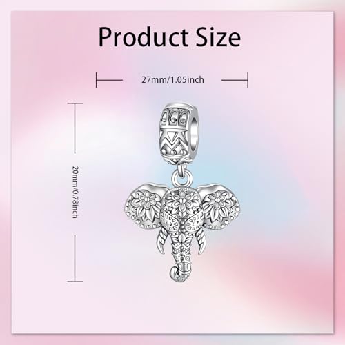 Bible Family Mom Wife Love Heart Dangle Charm 925 Sterling Silver Charms fits Bracelets and Necklace Pendant Bead Charms Jewelry Present for Women Family Friends - style: Elephant Dangle Charm