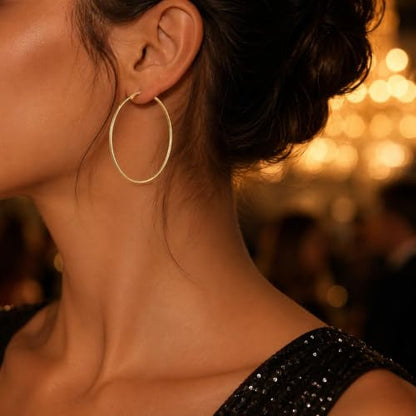 Big Chunky Gold Hoop Earrings for Women Beaded Large Statement Earrings Lightweight Fashion Jewelry Daily Wear Party Gift - color: E1:Gold 5cm