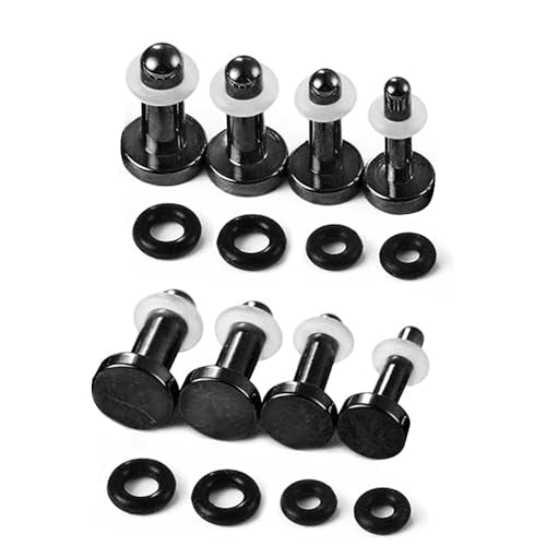 LADEMAYH Comfy Dead Stretching Ear Tapers Stretching Kit, Small Gaps Packed, 0.5mm Increments, Surgical Stainless Steel 316L, Flat Top Ear Plugs, Pain-Free Body Piercing Jewelry for Women & Mens - color: Black, size: 2.5-4mm 8pcs