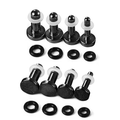 LADEMAYH Comfy Dead Stretching Ear Tapers Stretching Kit, Small Gaps Packed, 0.5mm Increments, Surgical Stainless Steel 316L, Flat Top Ear Plugs, Pain-Free Body Piercing Jewelry for Women & Mens - color: Black, size: 2.5-4mm 8pcs