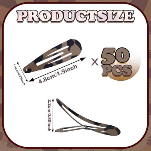 ELANE 50 Pcs Waterdrop Snap Hair Clips for Women Girl,Cute Hair Barrettes for Women Fine Thin Hair Accessories (Light Coffee) - color: Light Coffee