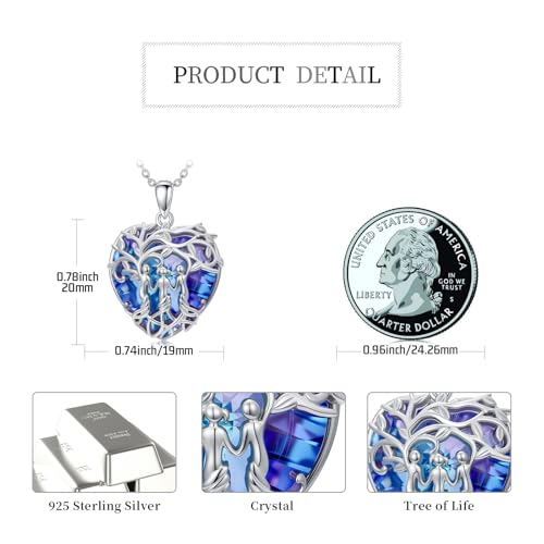 925 Sterling Silver Necklace Gifts for Women Crystal/Opal Jewelry Pendant Christmas Birthday Gift - style: Sister-A