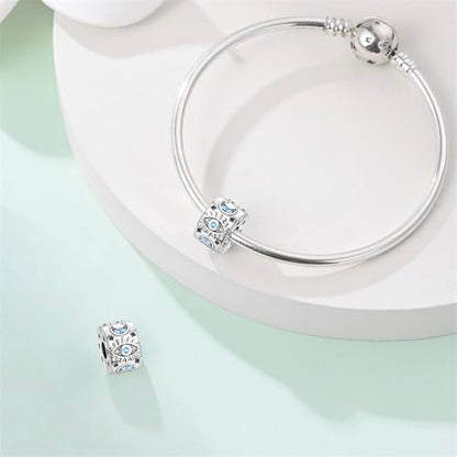 925 Sterling Silver Stopper Clip Charms for Bracelet Necklace Spacer Beads with 5A Cubic Zirconia Mother's Day Christmas DIY Gift for Women(2PCS) - style: Devil's Eye Clip