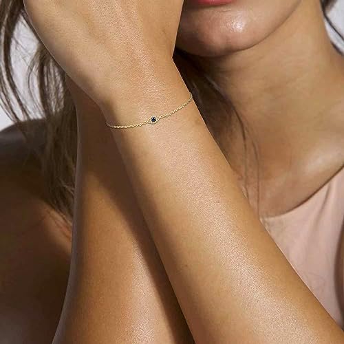 Fesciory Evil Eye Bracelet for Women, Gold Plated Adjustable Chain Jewelry | Blue Evil Eye Charm Bracelet, Lucky Amulet Symbolism, Dainty Adjustable Chain, Daily wear, Jewelry gifts - color: Gold-11