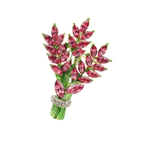 Lavender flower brooch crystal rhinestone tulip brooch elegant accessories jewelry women brooches and pins fashion jewelry wedding flowers lapel pin - color: Rose lavender brooch
