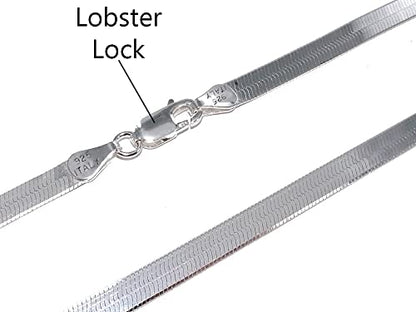 Savlano 925 Sterling Silver Solid Italian Figaro, Rope,Herringbone, Curb, Ball Bead, Snake, Mariner Chain Anklet for Women, Comes in 0.8mm - 5mm With Gift Box - style: Herringbone 2.5mm