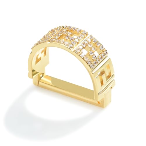 Sparkling Crystal Men's Neck Tie Ring Tie Clasp Necktie Clips Holder Tie Accessories with Box for Wedding Jewelry Gift - style: Gold Clips with Hollow Square