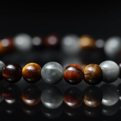 Tigranes Premium Natural Stone Bracelet Collection – Handmade Gemstone Jewelry in Luxury Branded Gift Box - style: Tiger’s Eye & Hawk’s Eye